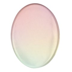 Rainbow Pastel, Purple, Gradient, Light, Led, Pink, Simple Oval Glass Fridge Magnet (4 Pack) by kyorashop23