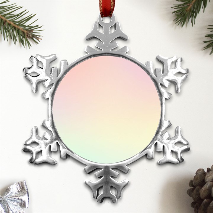 Rainbow Pastel, Purple, Gradient, Light, Led, Pink, Simple Metal Small Snowflake Ornament