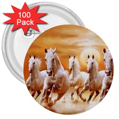 Seven Horses, Sun 3  Buttons (100 Pack)  by kyorashop23