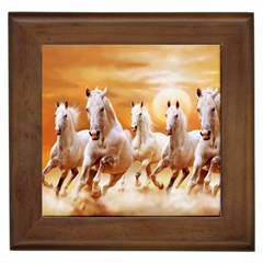 Seven Horses, Sun Framed Tile by kyorashop23