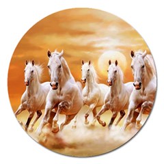 Seven Horses, Sun Magnet 5  (round) by kyorashop23