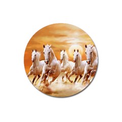 Seven Horses, Sun Magnet 3  (round) by kyorashop23