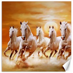 Seven Horses, Sun Canvas 12  X 12  by kyorashop23