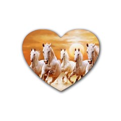 Seven Horses, Sun Rubber Coaster (heart) by kyorashop23