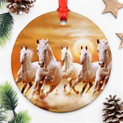 Seven Horses, Sun Round Ornament (two Sides)