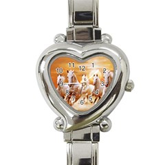 Seven Horses, Sun Heart Italian Charm Watch by kyorashop23