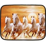 Seven Horses, Sun Two Sides Fleece Blanket (Mini) 35 x27  Blanket Front