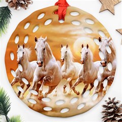 Seven Horses, Sun Round Filigree Ornament (two Sides)