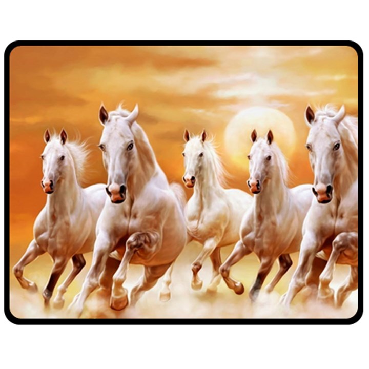 Seven Horses, Sun Fleece Blanket (Medium)