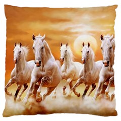 Seven Horses, Sun Large Cushion Case (two Sides) by kyorashop23