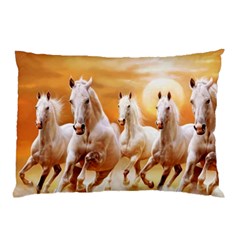 Seven Horses, Sun Pillow Case (two Sides) by kyorashop23