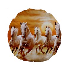 Seven Horses, Sun Standard 15  Premium Round Cushions