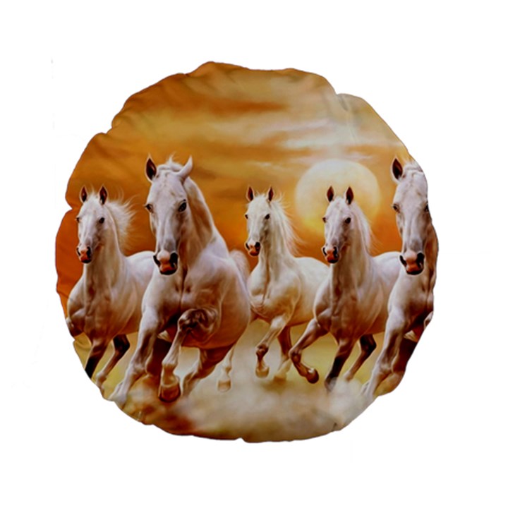 Seven Horses, Sun Standard 15  Premium Round Cushions