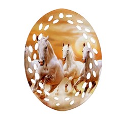 Seven Horses, Sun Oval Filigree Ornament (two Sides) by kyorashop23