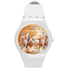 Seven Horses, Sun Round Plastic Sport Watch (m) by kyorashop23