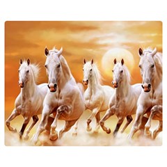 Seven Horses, Sun Two Sides Premium Plush Fleece Blanket (teen Size) by kyorashop23