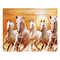 Seven Horses, Sun Two Sides Premium Plush Fleece Blanket (large) by kyorashop23