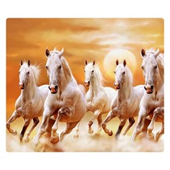 Seven Horses, Sun Two Sides Premium Plush Fleece Blanket (kids Size) by kyorashop23