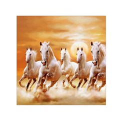 Seven Horses, Sun Square Satin Scarf (30  X 30 ) by kyorashop23