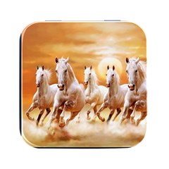 Seven Horses, Sun Square Metal Box (black) by kyorashop23