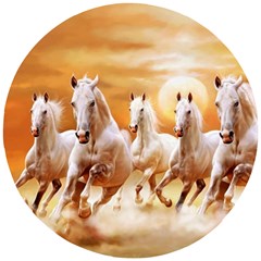 Seven Horses, Sun Wooden Puzzle Round by kyorashop23