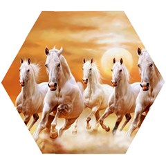 Seven Horses, Sun Wooden Puzzle Hexagon by kyorashop23