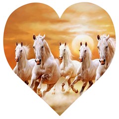 Seven Horses, Sun Wooden Puzzle Heart by kyorashop23