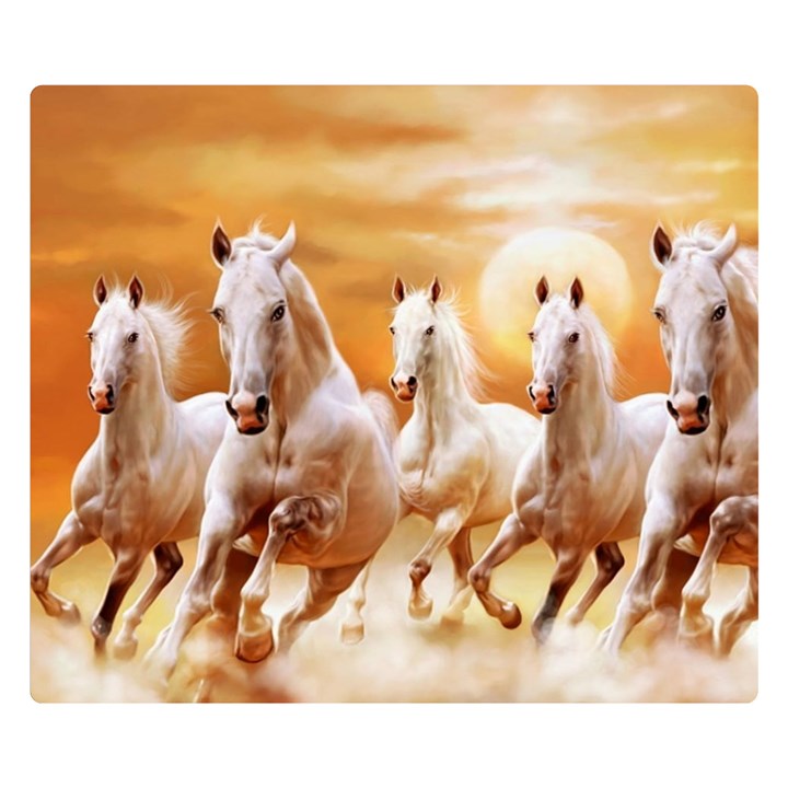 Seven Horses, Sun Premium Plush Fleece Blanket (Small)