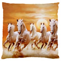 Seven Horses, Sun 16  Baby Flannel Cushion Case (two Sides) by kyorashop23