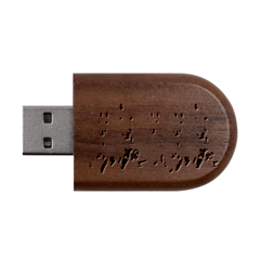 Seven Horses, Sun Wood Oval Usb Flash Drive by kyorashop23