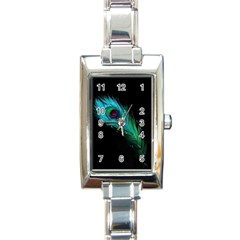 Shree Krishna, Feather, Lord, Rainbows Rectangle Italian Charm Watch