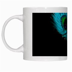 Shree Krishna, Feather, Lord, Rainbows White Mug by kyorashop23