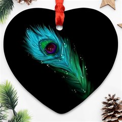 Shree Krishna, Feather, Lord, Rainbows Ornament (heart)