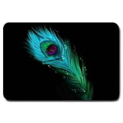 Shree Krishna, Feather, Lord, Rainbows Large Doormat