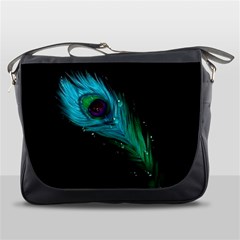 Shree Krishna, Feather, Lord, Rainbows Messenger Bag