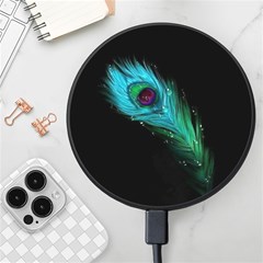 Shree Krishna, Feather, Lord, Rainbows Wireless Fast Charger(black) by kyorashop23