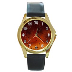 Water Drops, Lui, Amazing Round Gold Metal Watch by kyorashop23