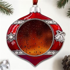 Water Drops, Lui, Amazing Metal Snowflake And Bell Red Ornament