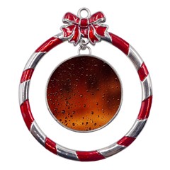 Water Drops, Lui, Amazing Metal Red Ribbon Round Ornament