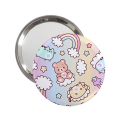 Usheen Carebears, Bears, Cat, Colorful, Cute, Pastel, Pattern 2 25  Handbag Mirrors by kyorashop23