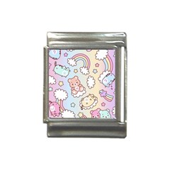 Usheen Carebears, Bears, Cat, Colorful, Cute, Pastel, Pattern Italian Charm (13mm) by kyorashop23