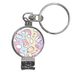 Usheen Carebears, Bears, Cat, Colorful, Cute, Pastel, Pattern Nail Clippers Key Chain by kyorashop23