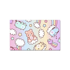 Usheen Carebears, Bears, Cat, Colorful, Cute, Pastel, Pattern Sticker (rectangular) by kyorashop23