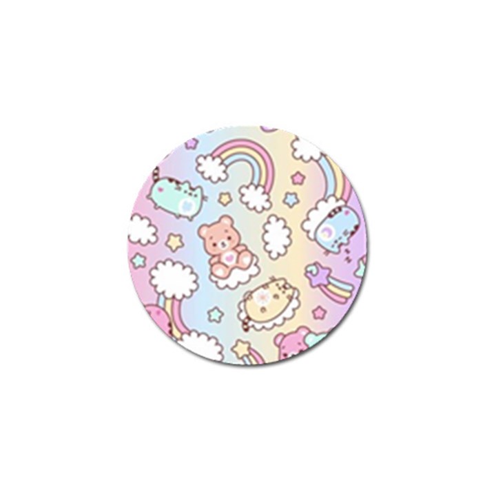 Usheen Carebears, Bears, Cat, Colorful, Cute, Pastel, Pattern Golf Ball Marker