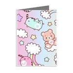 Usheen Carebears, Bears, Cat, Colorful, Cute, Pastel, Pattern Mini Greeting Cards (Pkg of 8) Right