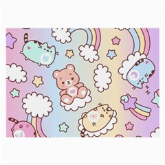 Usheen Carebears, Bears, Cat, Colorful, Cute, Pastel, Pattern Large Glasses Cloth by kyorashop23