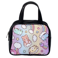 Usheen Carebears, Bears, Cat, Colorful, Cute, Pastel, Pattern Classic Handbag (one Side)