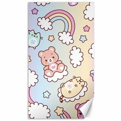 Usheen Carebears, Bears, Cat, Colorful, Cute, Pastel, Pattern Canvas 40  X 72  by kyorashop23