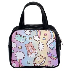 Usheen Carebears, Bears, Cat, Colorful, Cute, Pastel, Pattern Classic Handbag (two Sides) by kyorashop23