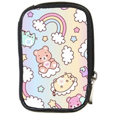 Usheen Carebears, Bears, Cat, Colorful, Cute, Pastel, Pattern Compact Camera Leather Case by kyorashop23